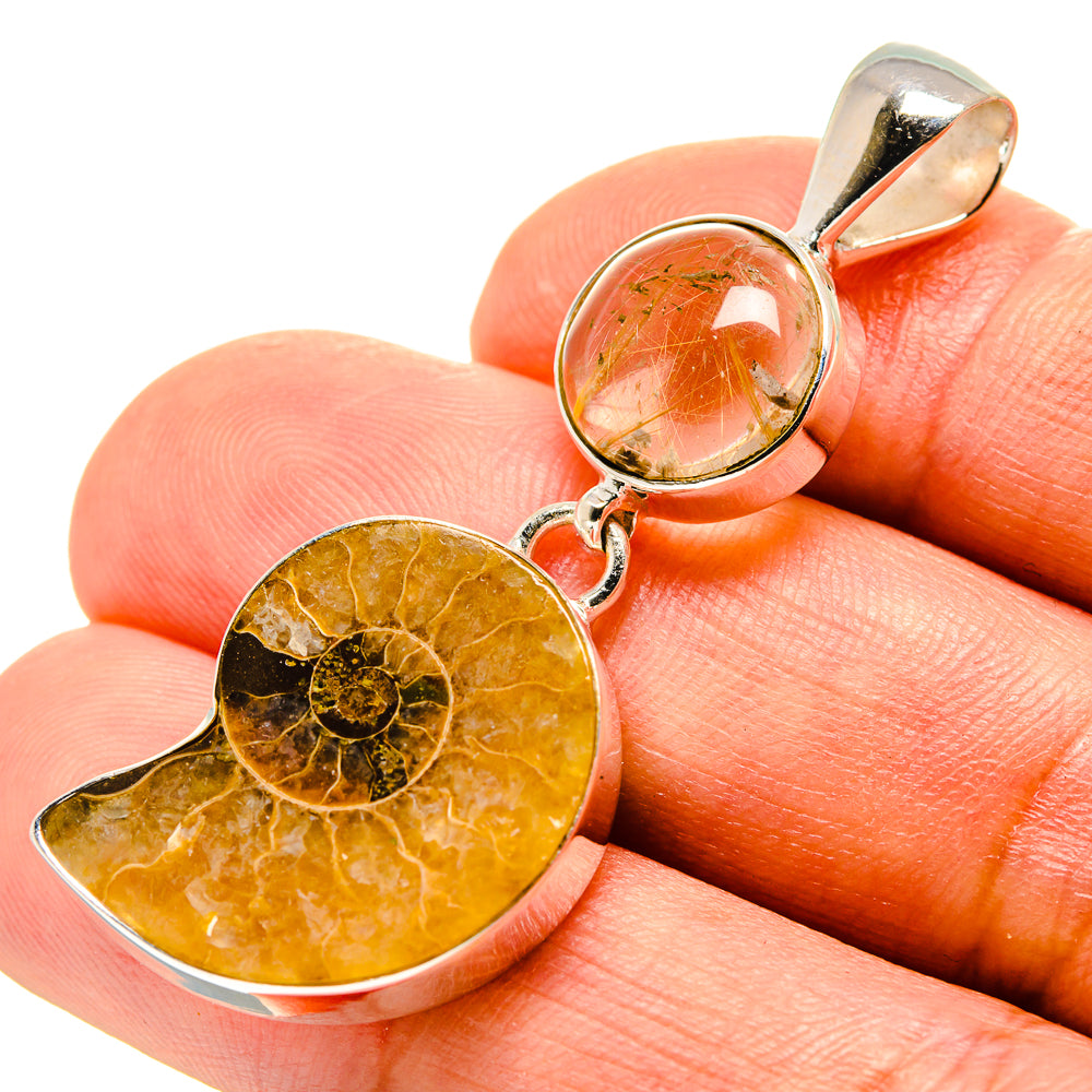 Ammonite Fossil Pendants handcrafted by Anasilvercos - PD758329