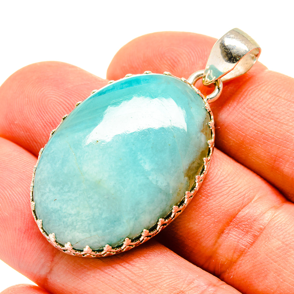 Peruvian Amazonite Pendants handcrafted by Anasilvercos - PD758331
