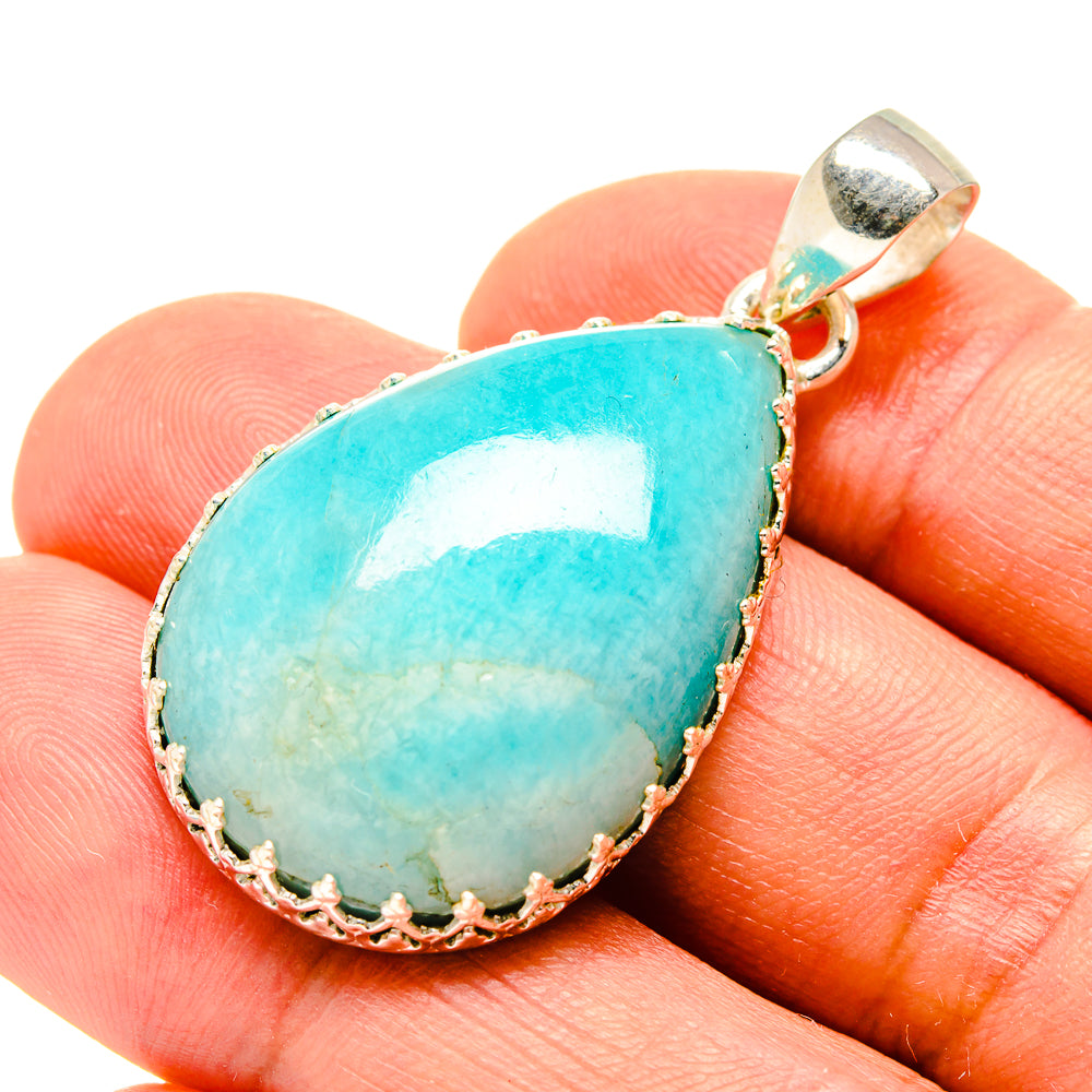 Peruvian Amazonite Pendants handcrafted by Anasilvercos - PD758332