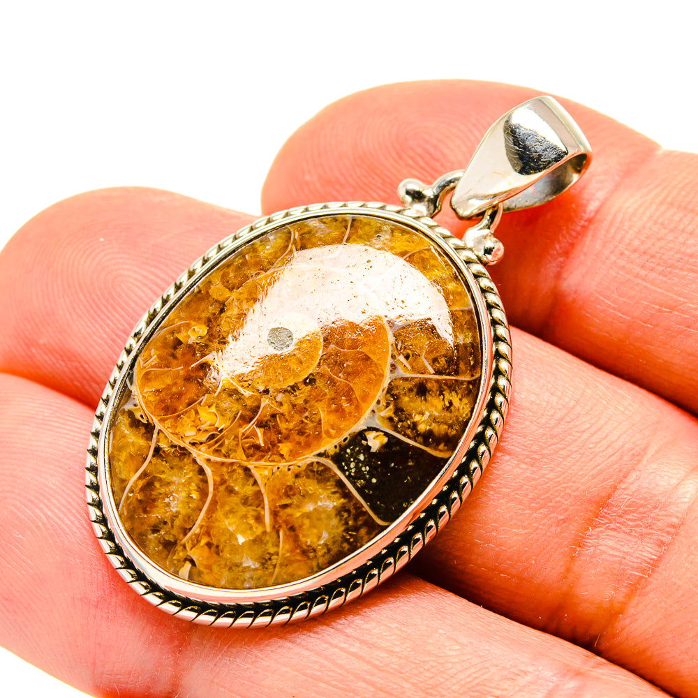 Ammonite Fossil Pendants handcrafted by Anasilvercos - PD758339