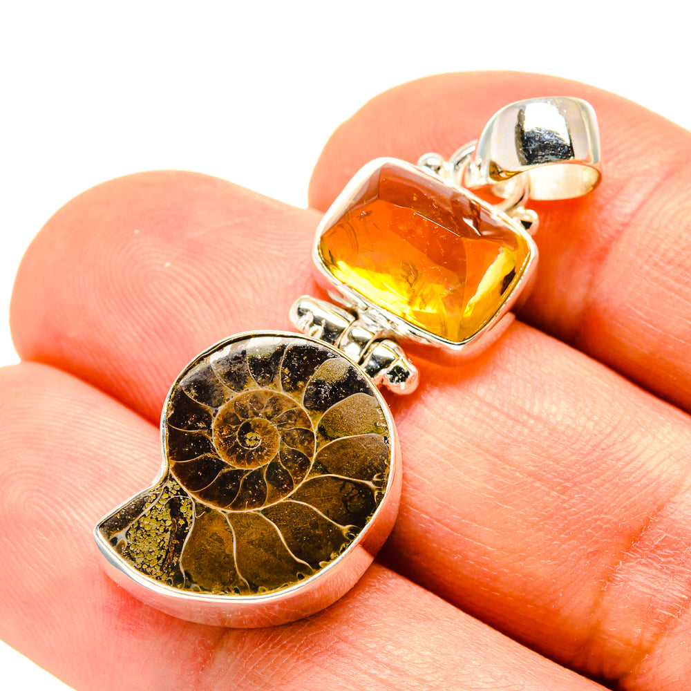 Ammonite Fossil Pendants handcrafted by Anasilvercos - PD758341