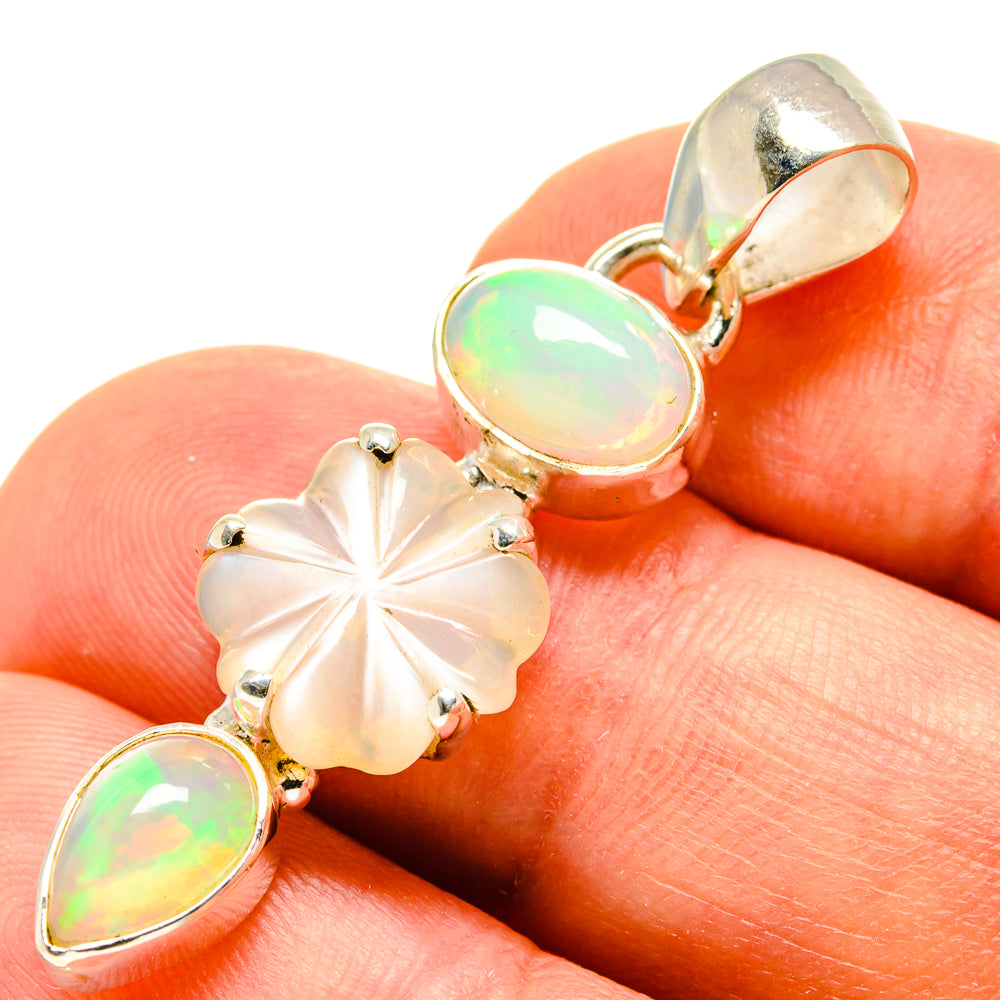 Ethiopian Opal Pendants handcrafted by Anasilvercos - PD758344