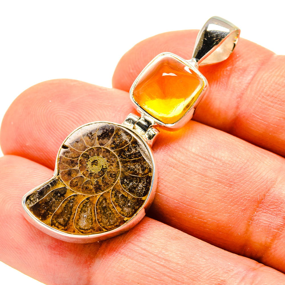 Ammonite Fossil Pendants handcrafted by Anasilvercos - PD758354