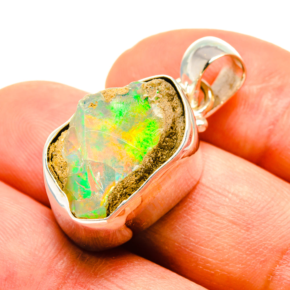 Ethiopian Opal Pendants handcrafted by Anasilvercos - PD758365