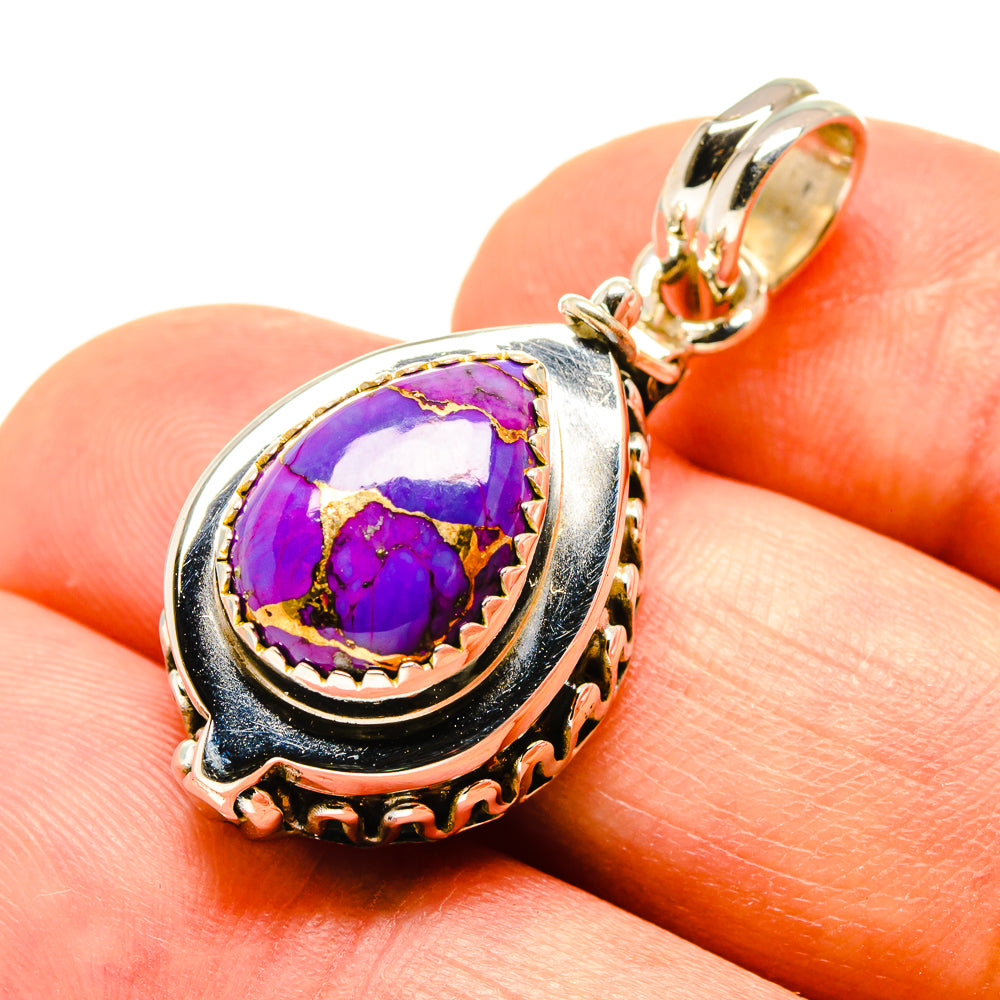 Purple Copper Composite Turquoise Pendants handcrafted by Anasilvercos - PD758370