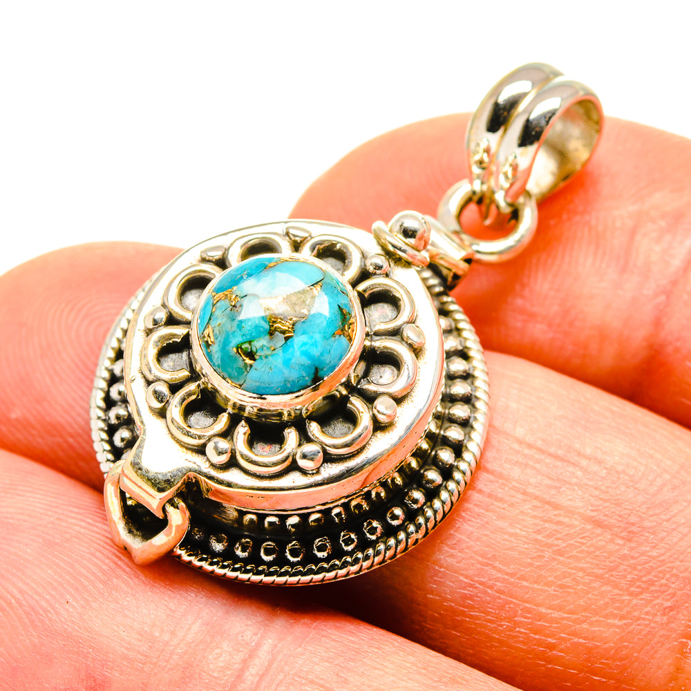 Blue Copper Composite Turquoise Pendants handcrafted by Anasilvercos - PD758388