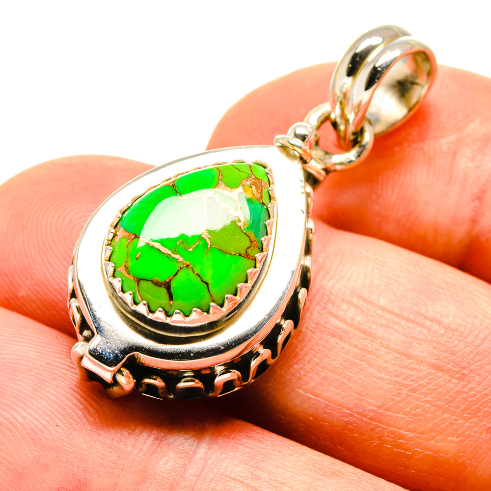Green Copper Composite Turquoise Pendants handcrafted by Anasilvercos - PD758395