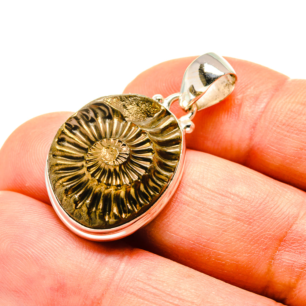 Pyrite Fossil Pendants handcrafted by Anasilvercos - PD758399