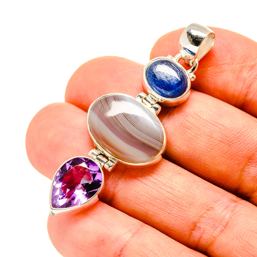 Botswana Agate Pendants handcrafted by Anasilvercos - PD758423