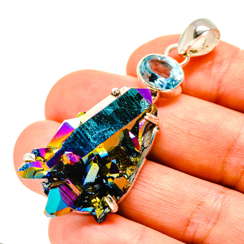 Titanium Sunshine Druzy Pendants handcrafted by Anasilvercos - PD758427