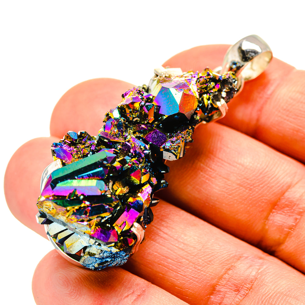 Titanium Sunshine Druzy Pendants handcrafted by Anasilvercos - PD758428
