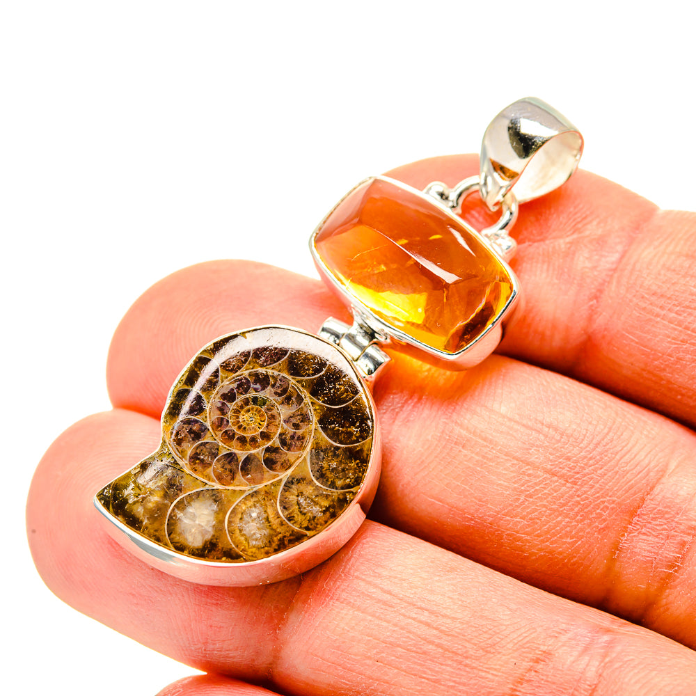 Ammonite Fossil Pendants handcrafted by Anasilvercos - PD758437