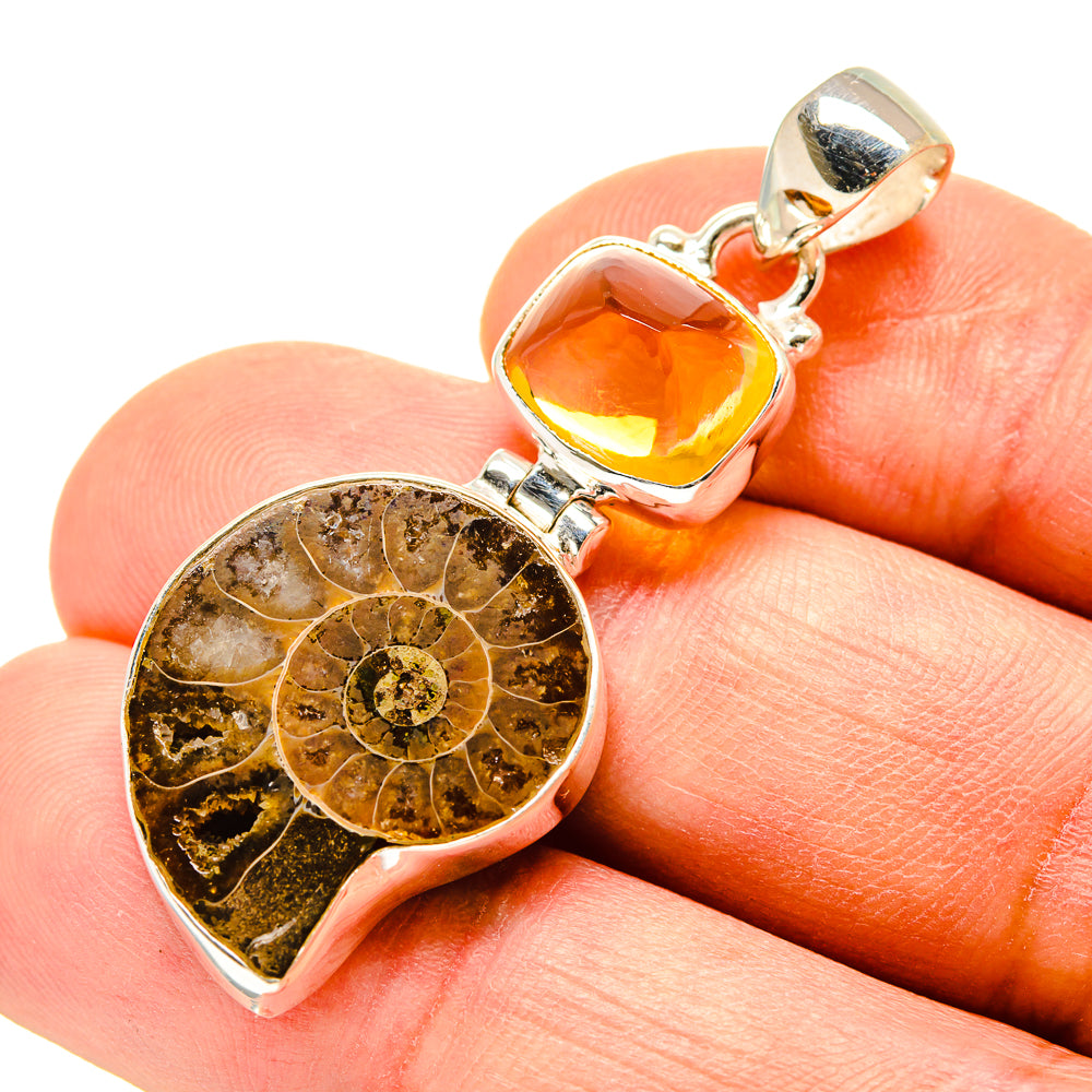 Ammonite Fossil Pendants handcrafted by Anasilvercos - PD758438