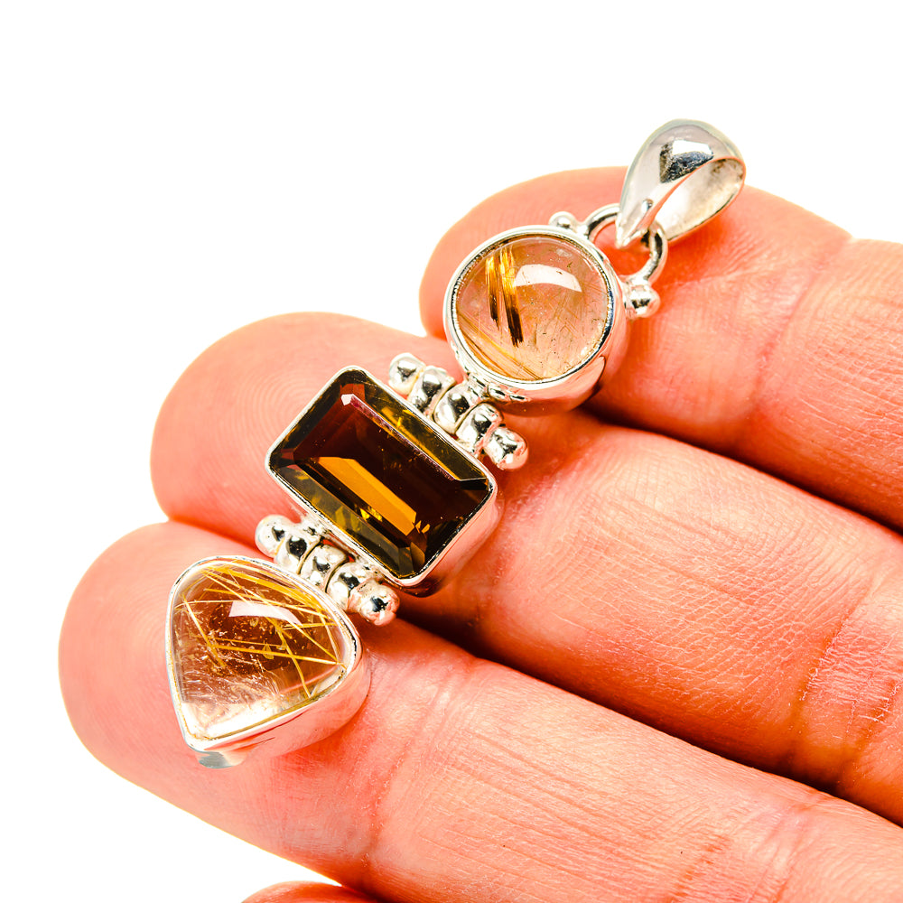 Rutilated Quartz Pendants handcrafted by Anasilvercos - PD758439