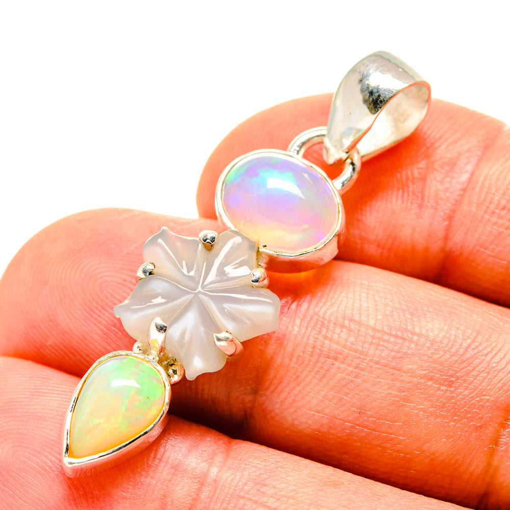 Rainbow Moonstone Pendants handcrafted by Anasilvercos - PD758454