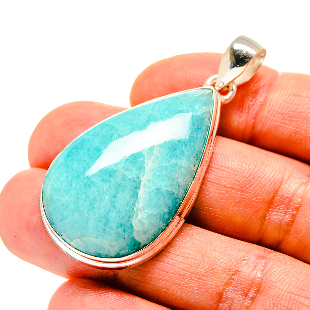 Peruvian Amazonite Pendants handcrafted by Anasilvercos - PD758456