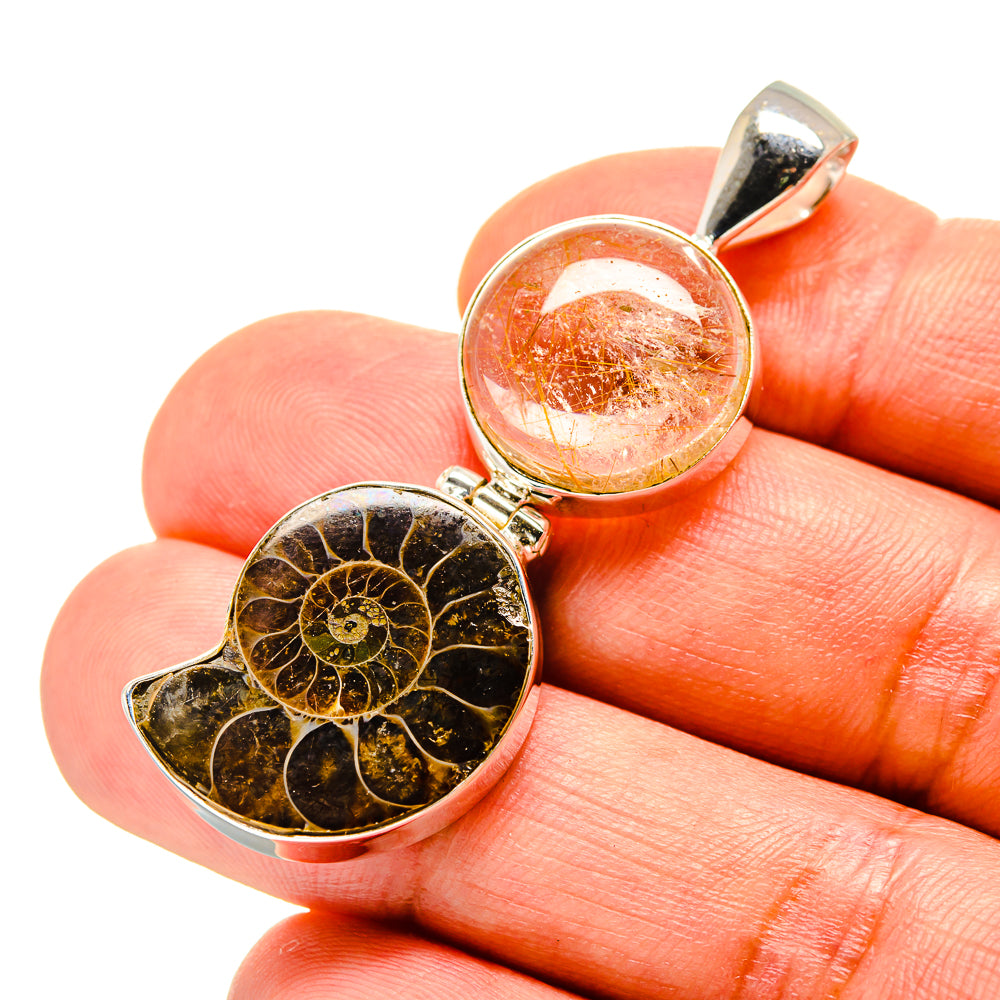 Ammonite Fossil Pendants handcrafted by Anasilvercos - PD758459