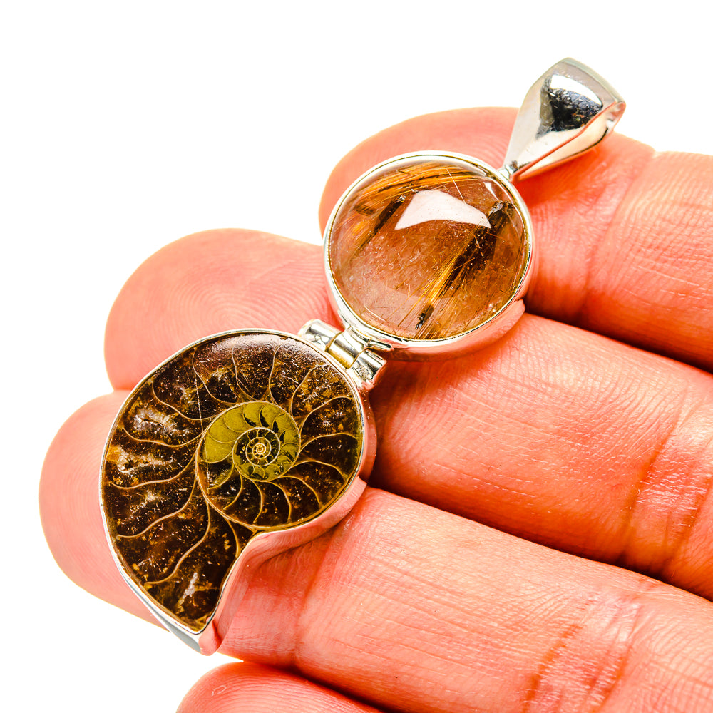 Ammonite Fossil Pendants handcrafted by Anasilvercos - PD758460