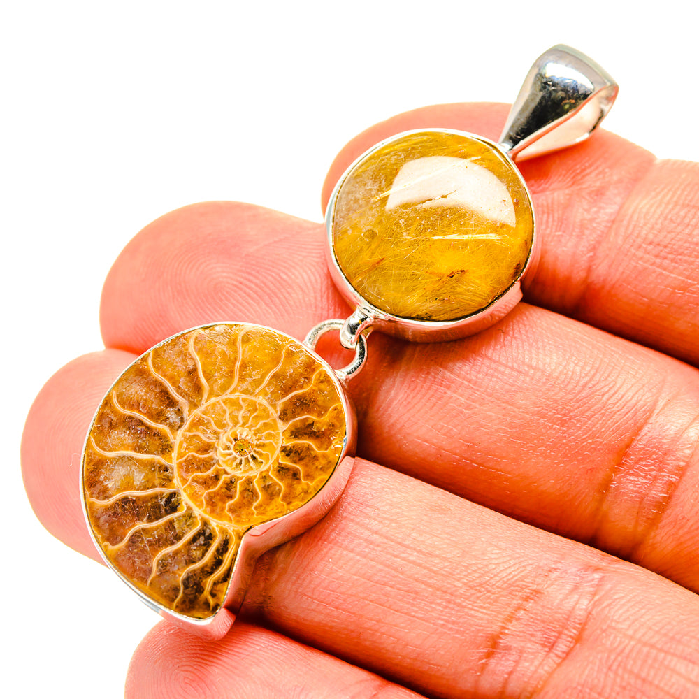 Ammonite Fossil Pendants handcrafted by Anasilvercos - PD758461