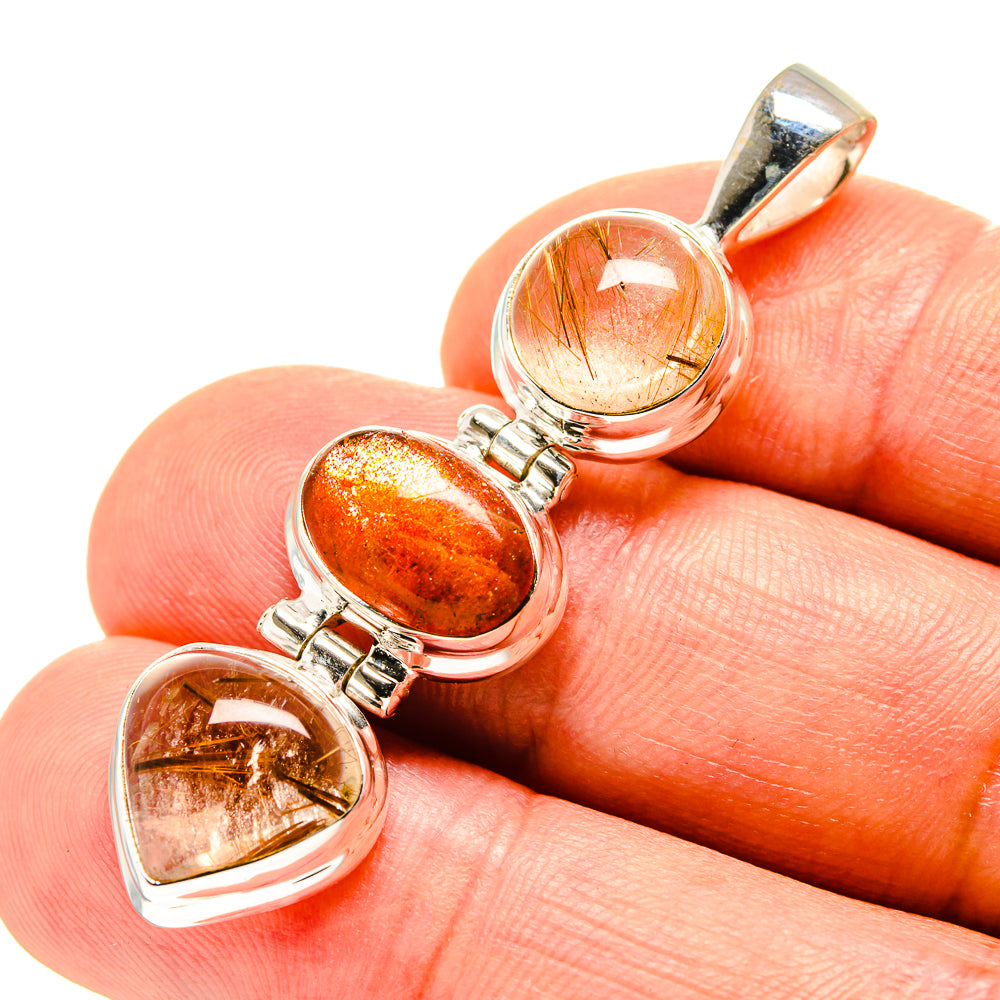 Rutilated Quartz Pendants handcrafted by Anasilvercos - PD758463