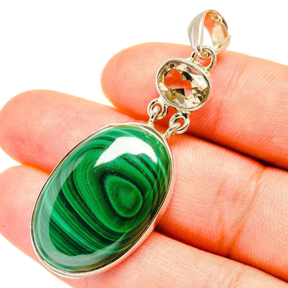Malachite Pendants handcrafted by Anasilvercos - PD7585