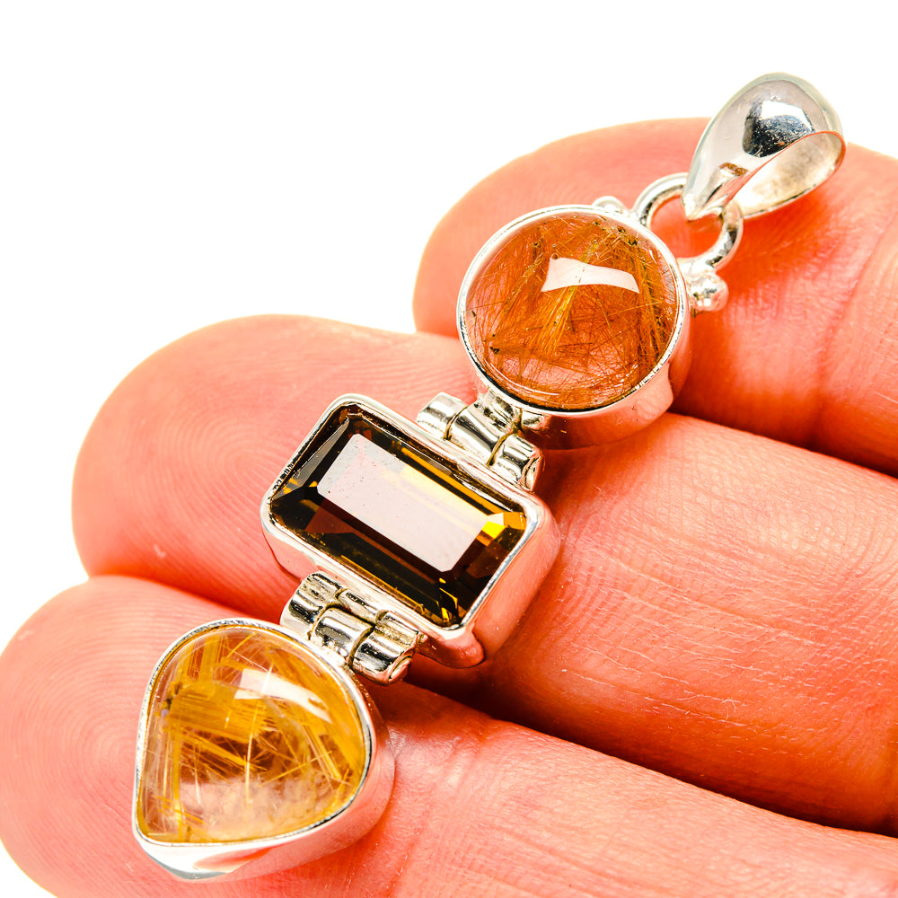 Rutilated Quartz Pendants handcrafted by Anasilvercos - PD758502