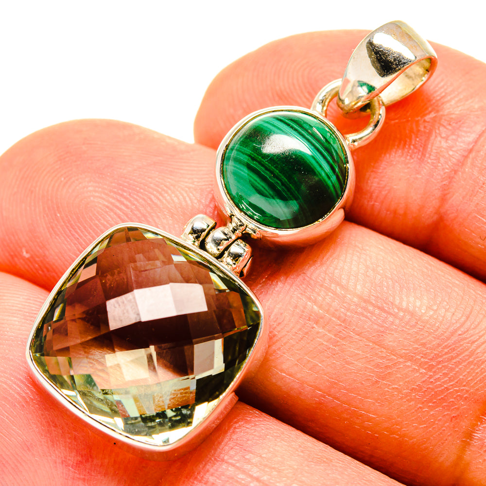Green Amethyst Pendants handcrafted by Anasilvercos - PD758516