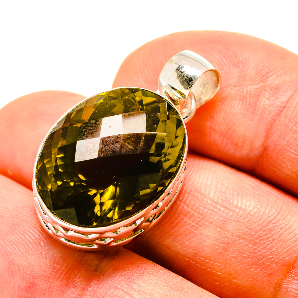 Olive Quartz Pendants handcrafted by Anasilvercos - PD758528