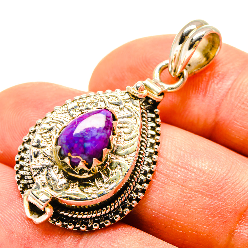 Purple Copper Composite Turquoise Pendants handcrafted by Anasilvercos - PD758530