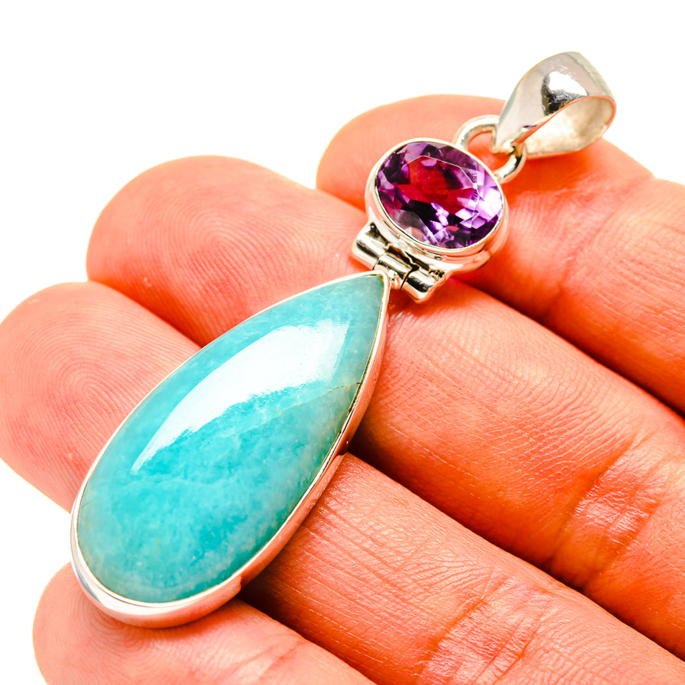 Peruvian Amazonite Pendants handcrafted by Anasilvercos - PD758559