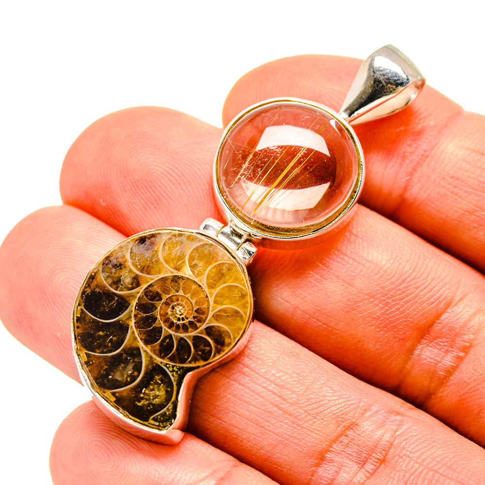 Ammonite Fossil Pendants handcrafted by Anasilvercos - PD758562