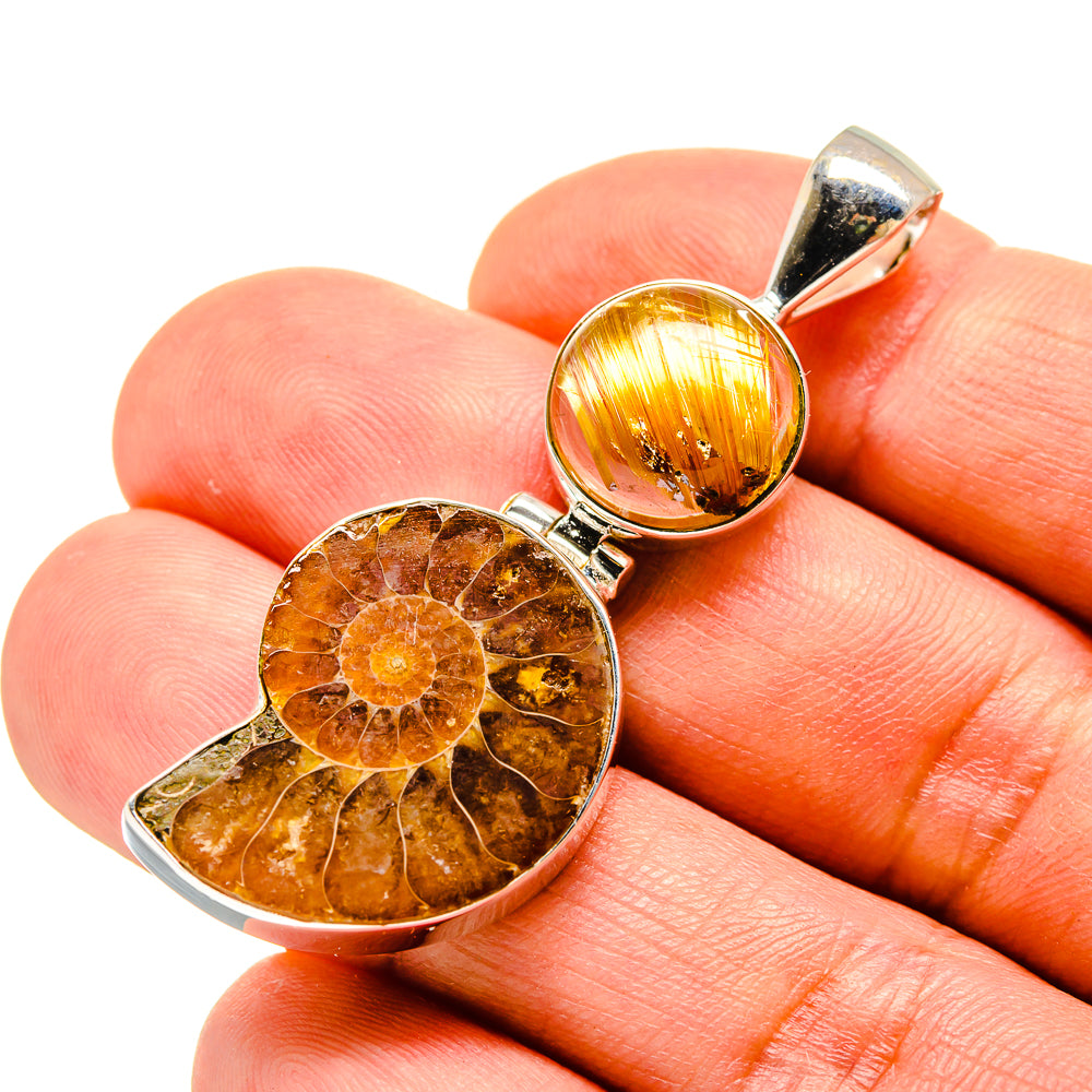 Ammonite Fossil Pendants handcrafted by Anasilvercos - PD758563