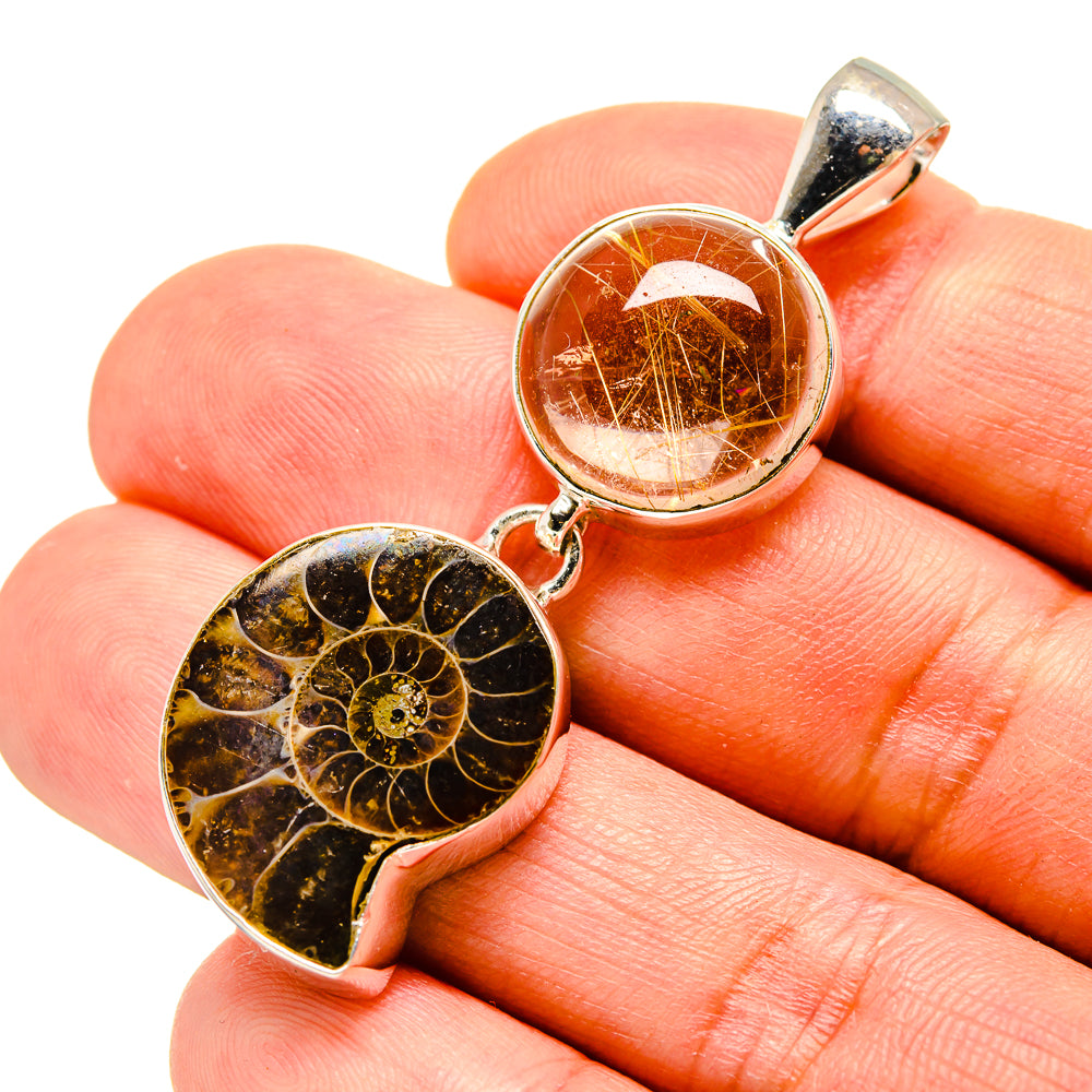 Ammonite Fossil Pendants handcrafted by Anasilvercos - PD758564