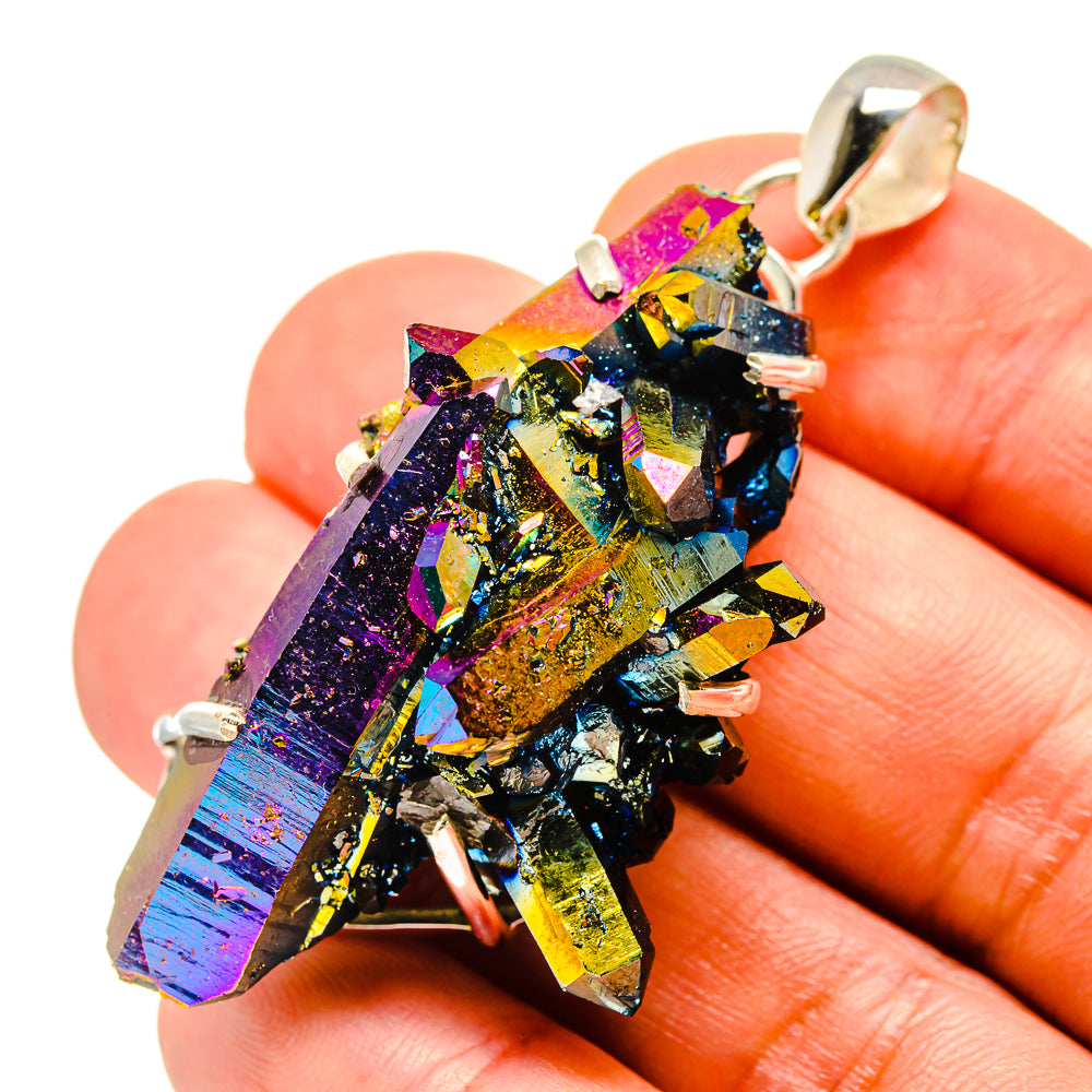 Titanium Sunshine Druzy Pendants handcrafted by Anasilvercos - PD758579