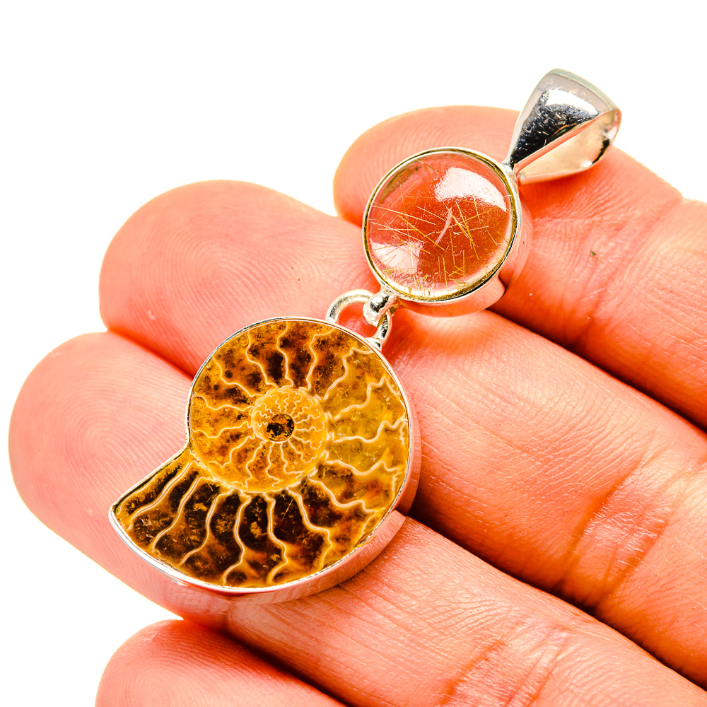 Ammonite Fossil Pendants handcrafted by Anasilvercos - PD758582