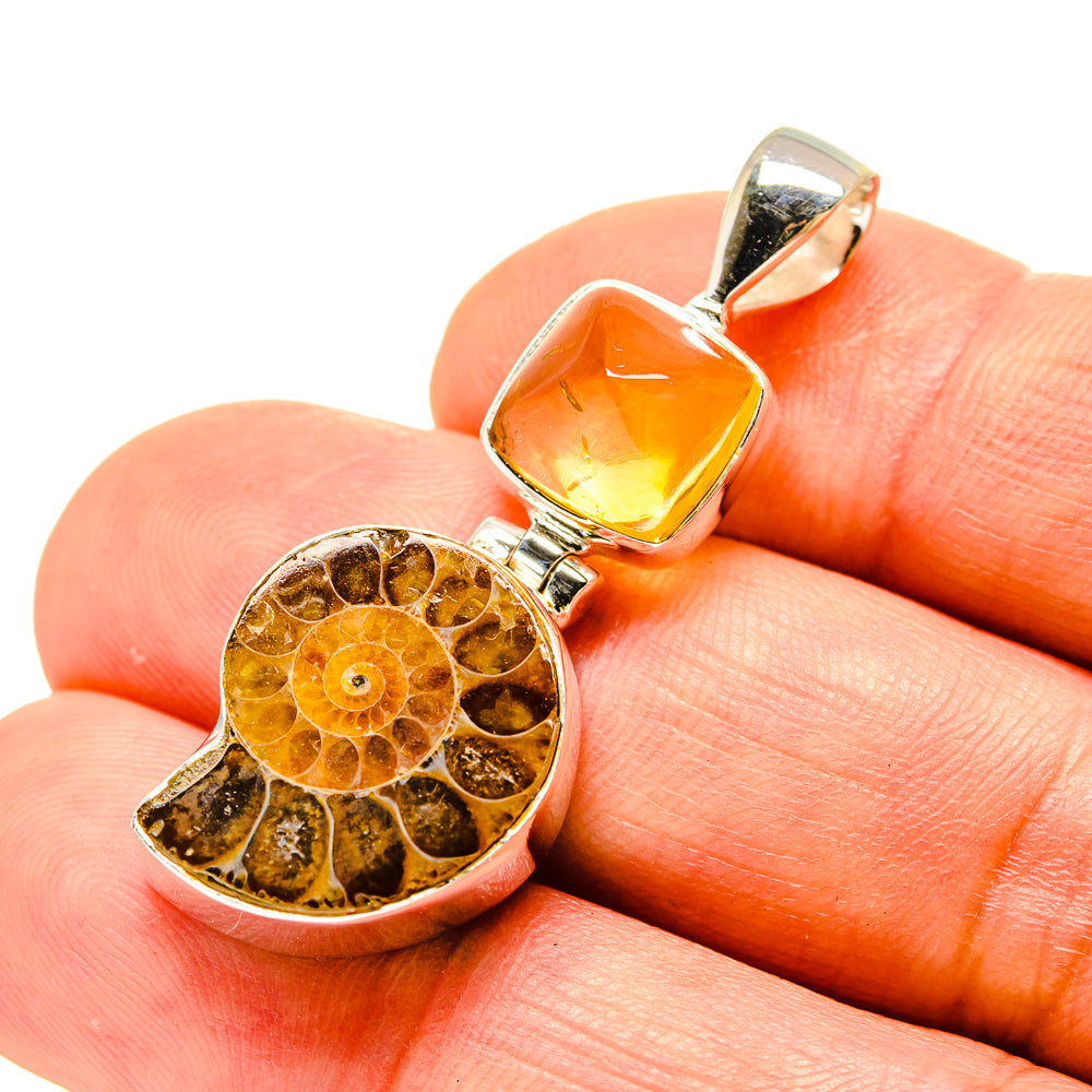 Ammonite Fossil Pendants handcrafted by Anasilvercos - PD758592
