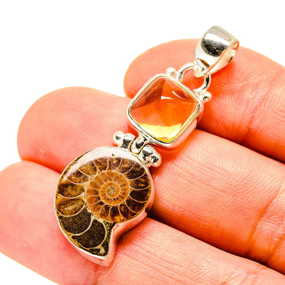 Ammonite Fossil Pendants handcrafted by Anasilvercos - PD758593