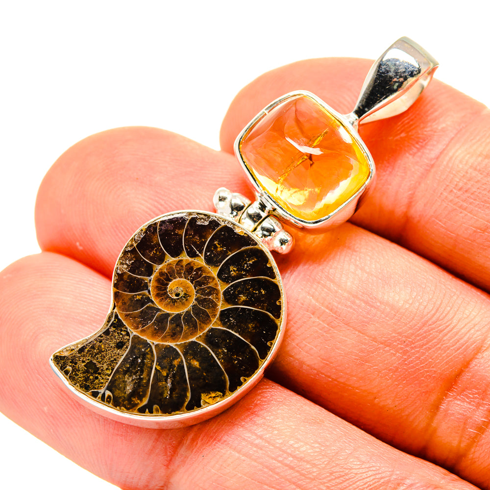 Ammonite Fossil Pendants handcrafted by Anasilvercos - PD758594