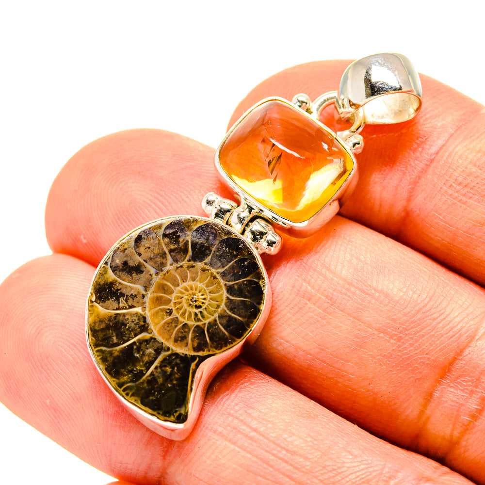 Ammonite Fossil Pendants handcrafted by Anasilvercos - PD758600