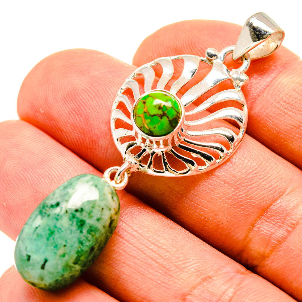 Australian Green Opal Pendants handcrafted by Anasilvercos - PD758618