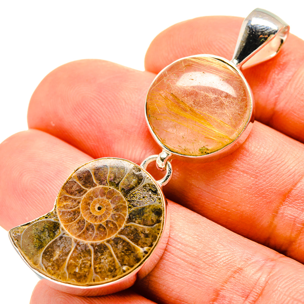 Ammonite Fossil Pendants handcrafted by Anasilvercos - PD758621