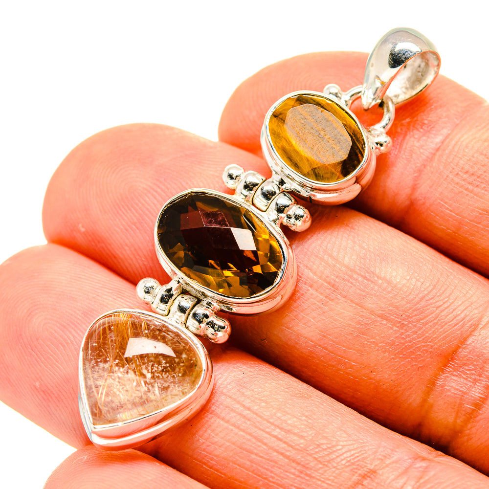 Rutilated Quartz Pendants handcrafted by Anasilvercos - PD758626