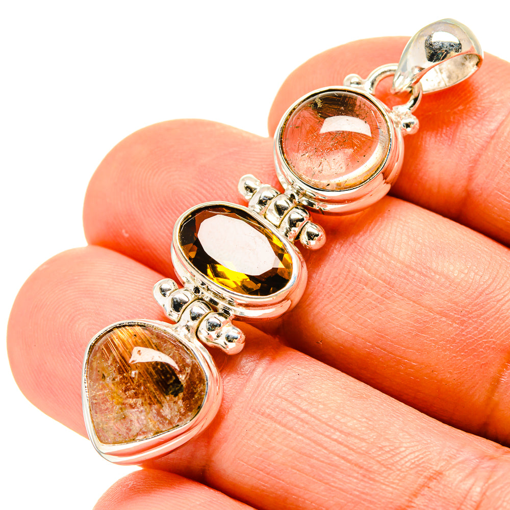 Rutilated Quartz Pendants handcrafted by Anasilvercos - PD758627
