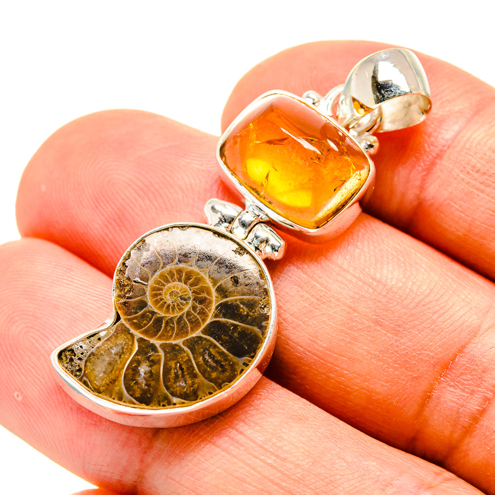 Ammonite Fossil Pendants handcrafted by Anasilvercos - PD758639