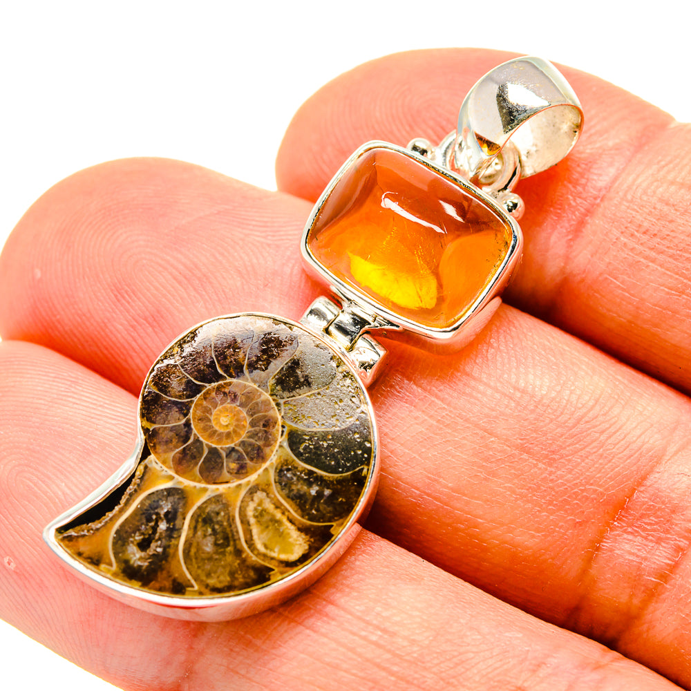 Ammonite Fossil Pendants handcrafted by Anasilvercos - PD758640
