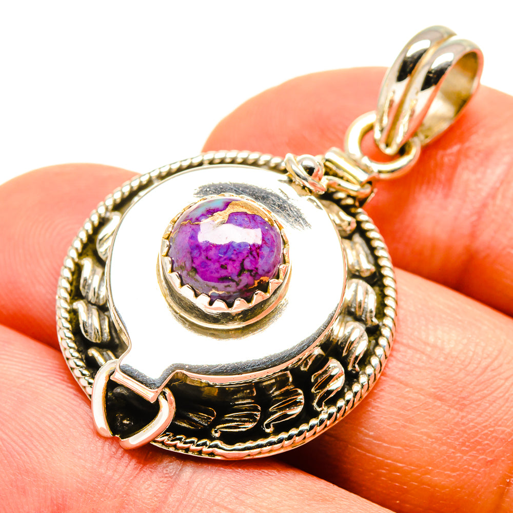 Purple Copper Composite Turquoise Pendants handcrafted by Anasilvercos - PD758663