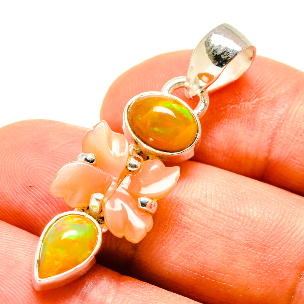 Peach Moonstone Pendants handcrafted by Anasilvercos - PD758674