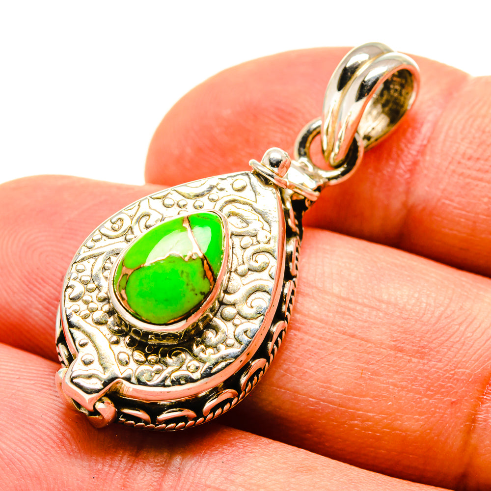 Green Copper Composite Turquoise Pendants handcrafted by Anasilvercos - PD758677