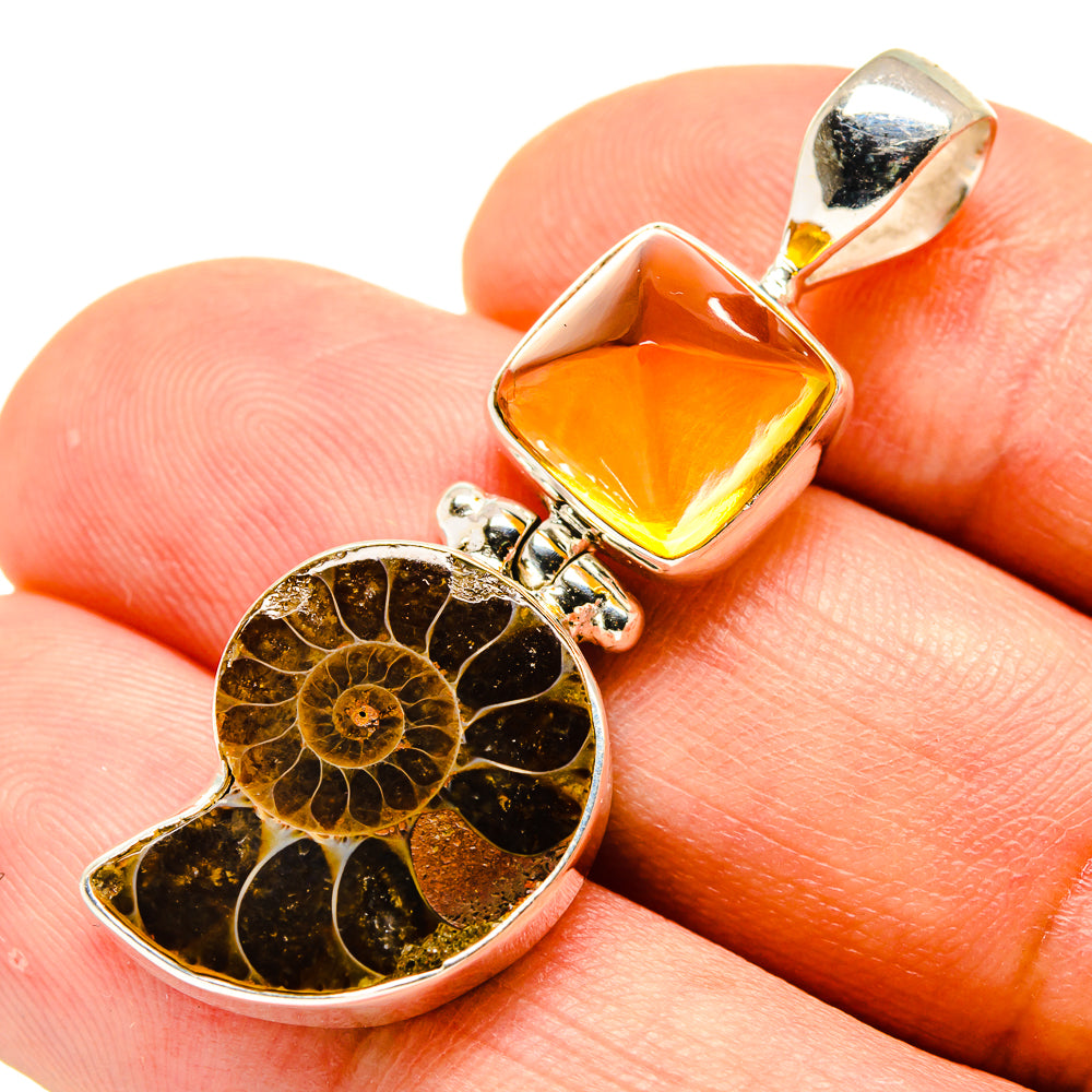 Ammonite Fossil Pendants handcrafted by Anasilvercos - PD758697
