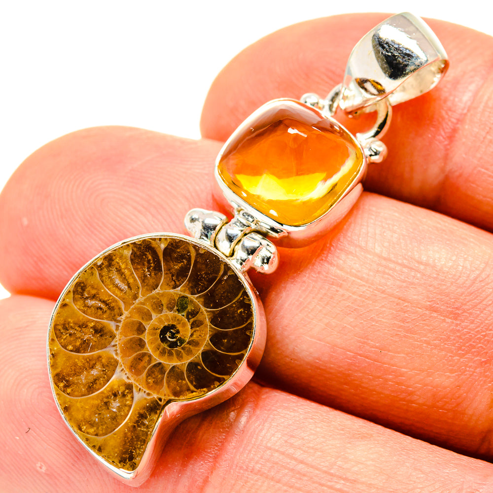 Ammonite Fossil Pendants handcrafted by Anasilvercos - PD758698